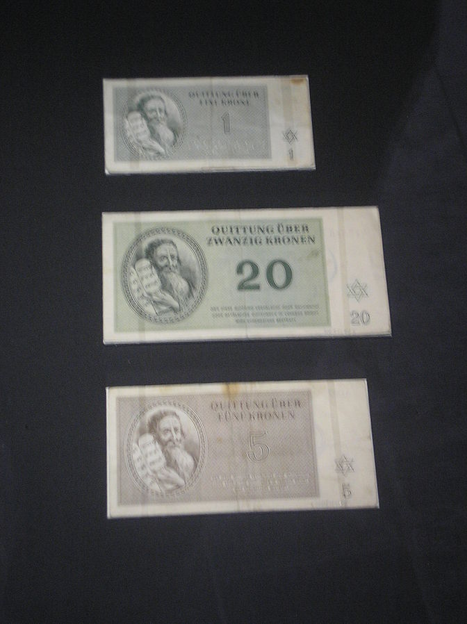 כסף יהודי שהונפק על ידי הנאצים בטרזינשטאט כדי להטעות את הצלב האדום (תמונה: ויקימדיה)