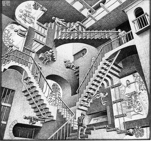 M.C. Escher: Relativity (William Cromar, terms of use: CC BY-NC-SA 2.0)