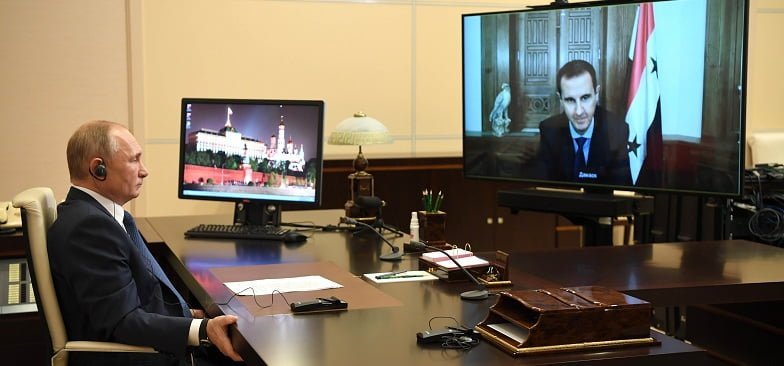 שיחת וידיאו בין פוטין לאסד, נובמבר 2020 (רויטרס)