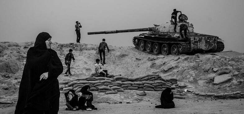 עבודת אמנות של Fatemeh behboudi בנושא מלחמת איראן-עיראק (תצלום: מתוך ויקימדיה)