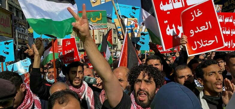 מחאות בעמאן נגד ההסכם עם ישראל והאמירויות, נובמבר 2021 (צילום: רויטרס)