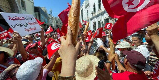 הפגנות הלחם בתוניסיה, יוני 2022 (צילום: רויטרס)