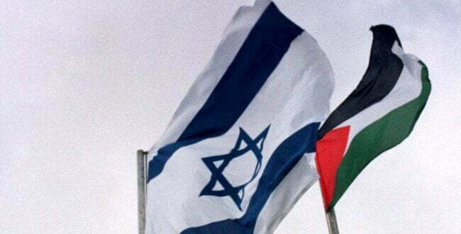 דגלי ישראל ופלסטין. צילום: רויטרס
