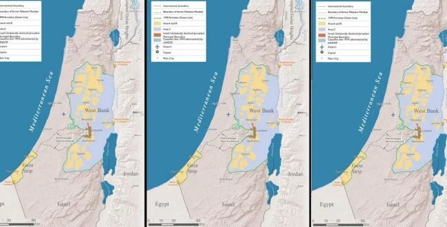 מפת ישראל-פלסטין (מתוך ויקימדיה)