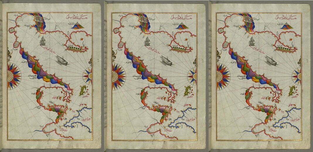 מפות מפרץ סלוניקי. צילום: Walters Art Museum Illuminated Manuscripts