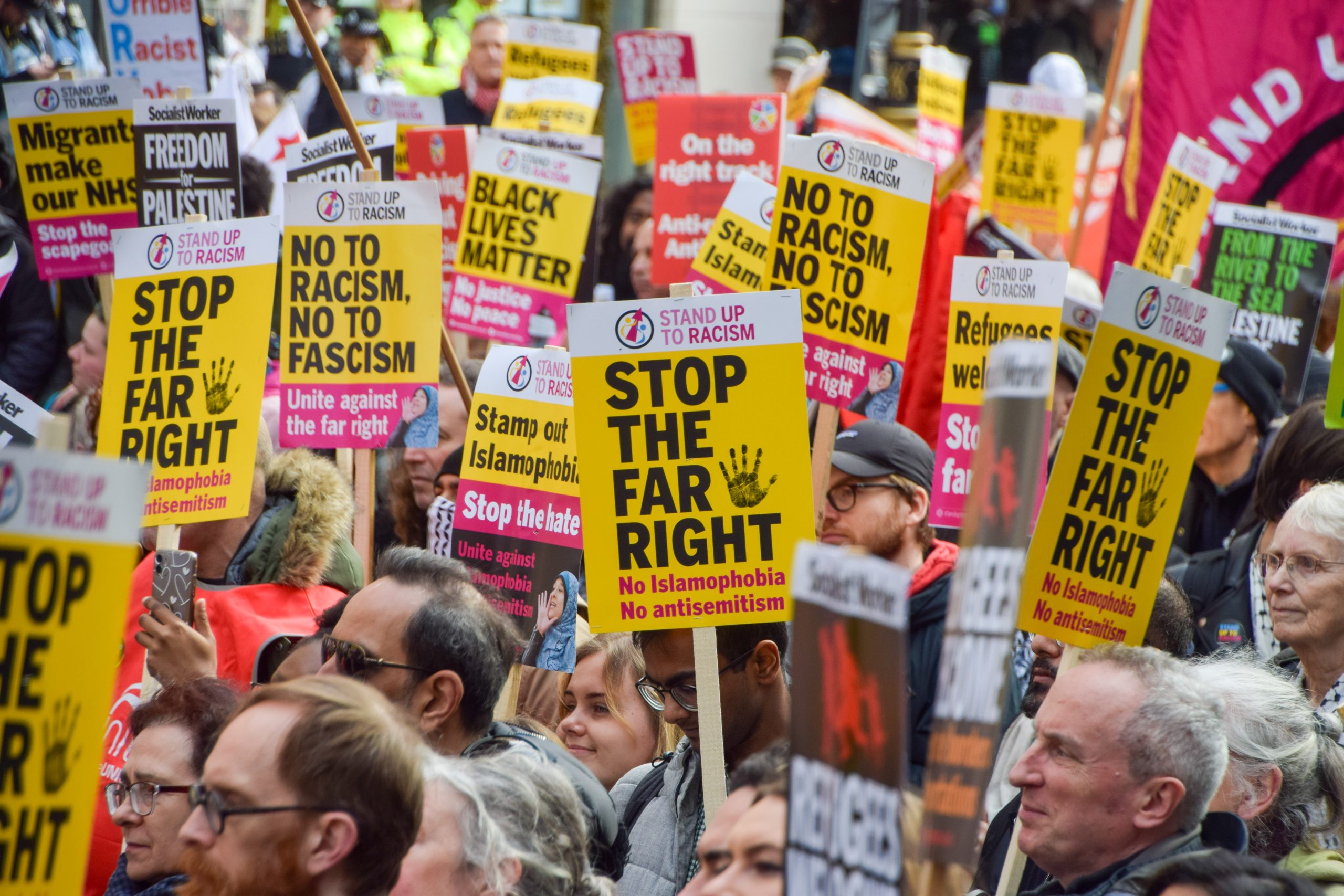הפגנה נגד גזענות, לונדון 2024